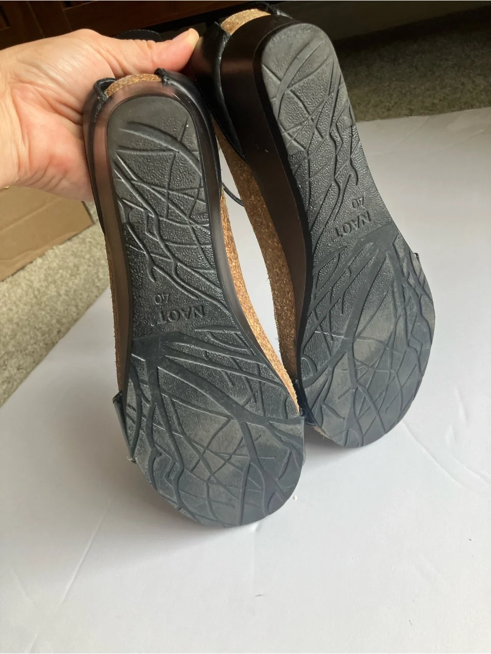 Naot Pixie Wedge Sandals Black 40